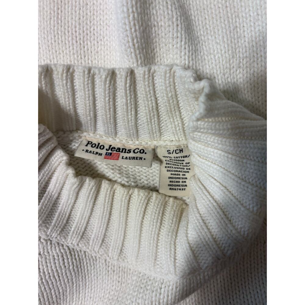 Polo Jeans Co. Ralph Lauren American Flag Knit Sweater Women's Small 100% Cotton - Picture 2 of 5